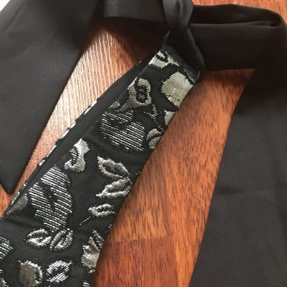 NWOT Alice + Olivia Maryann Metallic Jacquard Bow Tie Shoulder Dress 0 - Picture 8 of 16